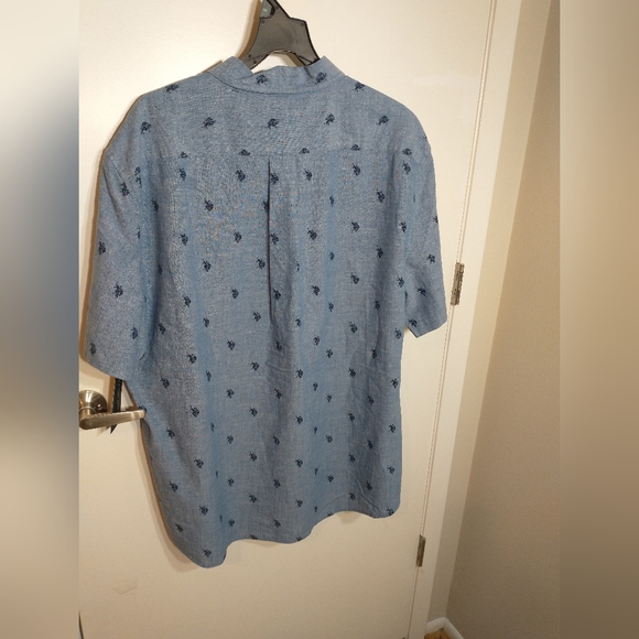 U.S POLO Assn Short Sleeve Button Down Shirt Size 3XL ,Blue Color For Men - Picture 9 of 10